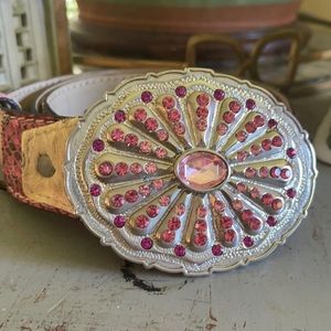 Women’s leather western bling belt